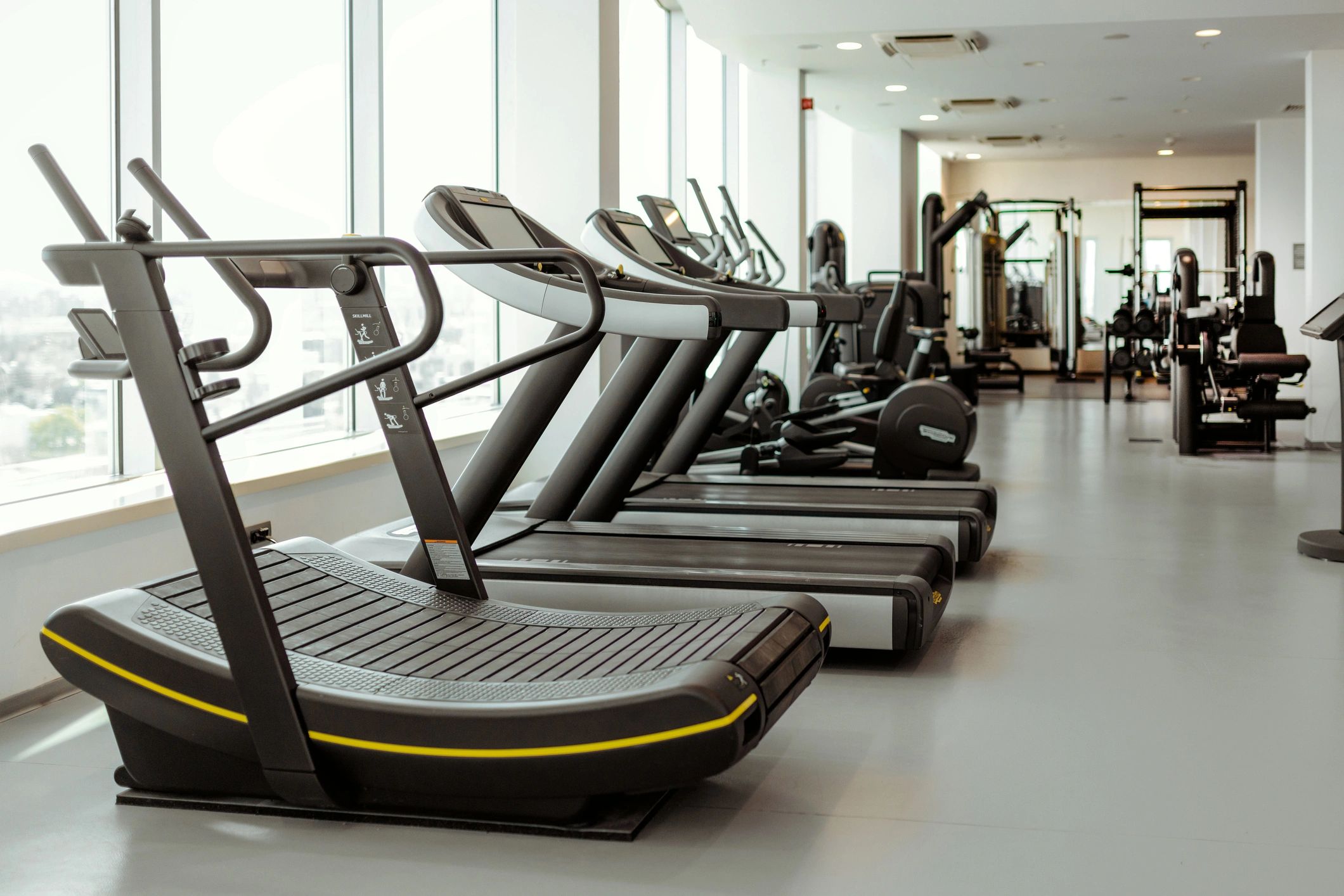 Professional gym setup with cardio equipment